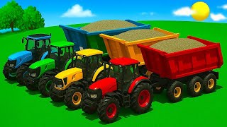 Tractor Battle Hauling Sunflower Chaff - Massey Ferguson, Landini, Fendt, Rigitrac, Case Power Chall
