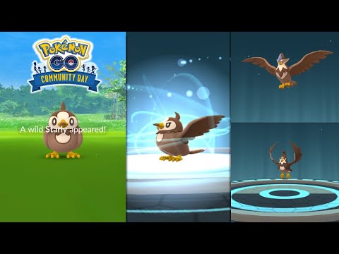 Completing Starly's shiny family | Starly community day Pokemon GO