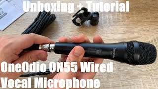 Video thumbnail for OneOdio ON55 Wired Vocal Microphone with 16.4ft XLR Cable & Mic Clips ON/Off Unboxing & instructions by Pduesp