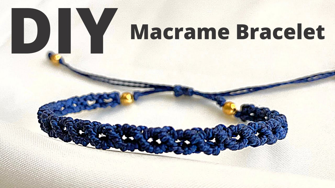 【Easy & Simple】 How To Make Macrame Bracelet 【Step by step】 English Subtitles