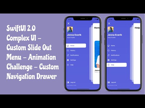 SwiftUI 2.0 Complex UI - Custom Slide Out Menu - Animation Challenge - Navigation Drawer - SwiftUI
