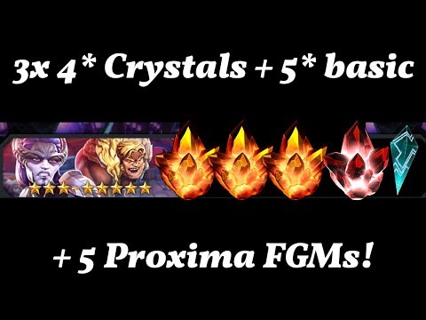 3x 4* + 1 5* + 5 Proxima Midnight FGM crystals!!! - Marvel Contest Of Champions