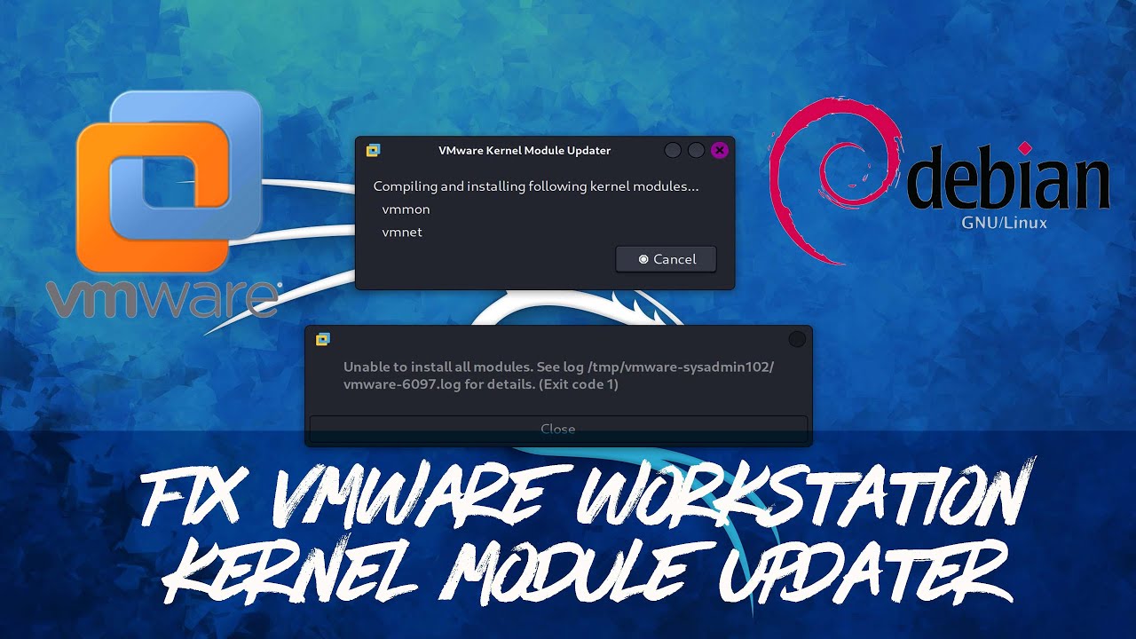 🐧 Debian Linux – Fix VMware Kernel Module Updater Errors on Kali Linux | Step-by-Step Guide