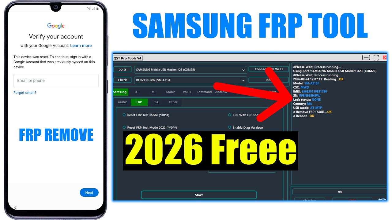 Samsung FRP Tool 2026, Remove Google Accoung All Samsung | FRP Bypass | FRP Unlock