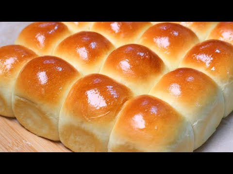 Soft Milk Bread Rolls with Butter and Orange Jam
