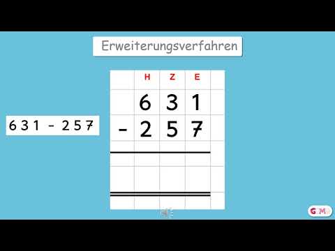 Schriftliche Subtraktion - Teil 3: Erweitern mit Übertrag - Klasse 3