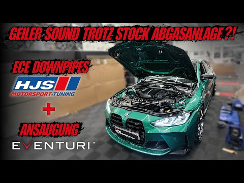 HJS ECE Downpipes 2x200 + Legale EVENTURI Carbon Ansaugung passend für BMW M3 G80 Competition #S58