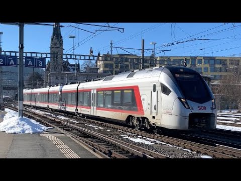 Einfahrt des (SOB Flirt) beim Bahnhof St. Gallen
