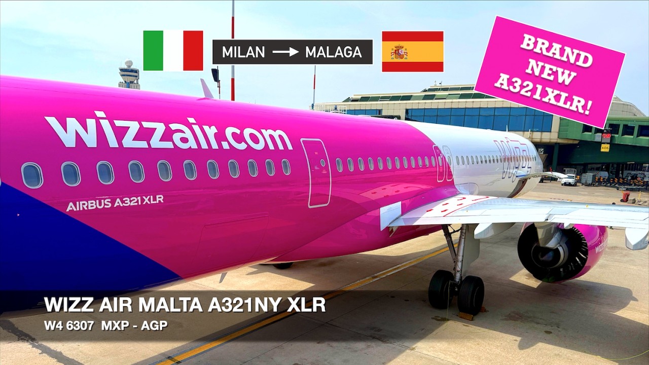 FIRST TIME ON THE NEW A321XLR! | Wizz Air Malta A321NY XLR | Milan MXP ✈ Málaga