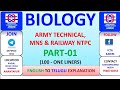 BIOLOGY PART 01 FOR ARMY TECHNICAL AND RAILWAY NTPC EXAM IN TELUGU LANGUAGE