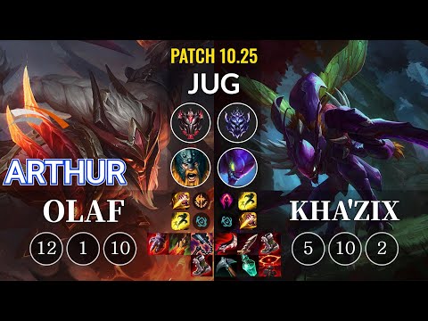 HLE Arthur Olaf vs Kha'Zix Jungle - KR Patch 10.25