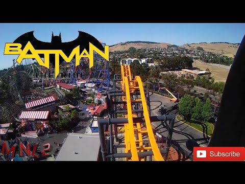 On-ride point of view of Batman The Ride