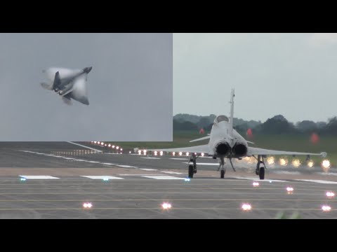 Hold your breath guys F-22 Raptor vs Typhoon Eurofighter takeoff and some flying display highlights