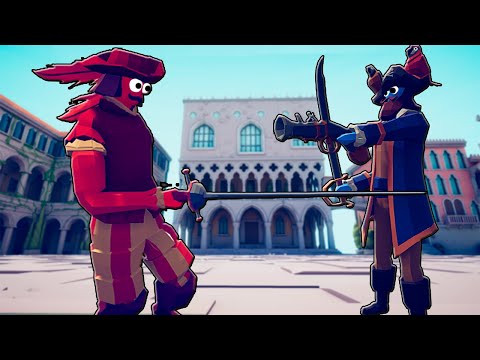 RENAISSANCE TEAM vs PIRATE TEAM | DAMAGE INDICATOR | HP - Totally Accurate Battle Simulator | TABS