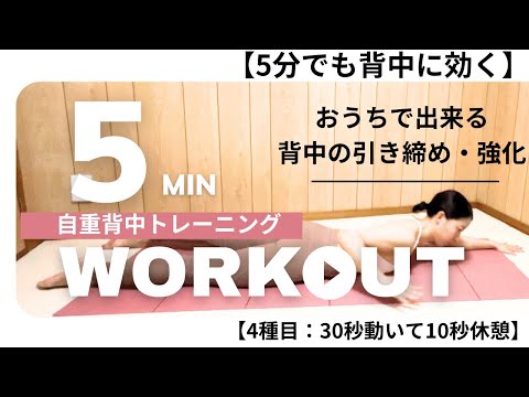 自重背中トレーニング|背中の引き締め・強化|寝たまま5分|宅トレ【5min】