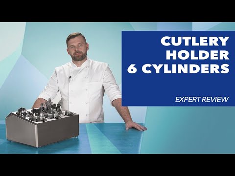 Vidéo - Range-couverts - acier inoxydable - avec 6 pots range-couverts