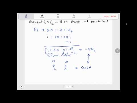 Negative decimal number in binary and hex