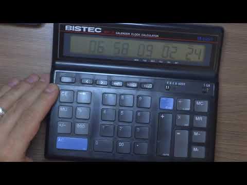 Калькулятор Bistec MP-16. Настройка времени, даты и будильника.
