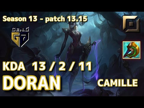 【KRサーバー/C1】Gen.G Doran カミール(Camille) VS グラガス(Gragas) TOP - Patch13.15 KR Ranked【LoL】