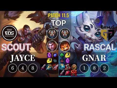 EDG Scout Jayce vs GEN Rascal Gnar Top - KR Patch 11.5