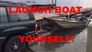 How to launch a boat Alone!!!! FAST AND EASY SOLO WAY!!!