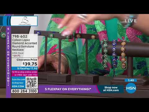 Colleen Lopez DiamondAccented Round Gemstone Necklace