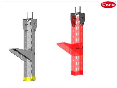 Montage der Kabelrinne mit „U“-Profil gelocht und horizontalen Auslegern an der Decke
