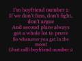 Boyfriend Number 2 lyrics 