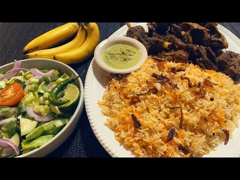 Bariis iyo hilib ( Qado fudud ) Rice meat- Somali Food