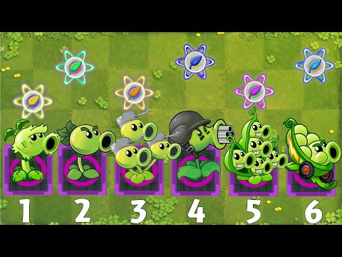 Pvz 2 Gameplay - Which Pea Defeat Team Brickhead Zombie Team With 5 Plant Food ？