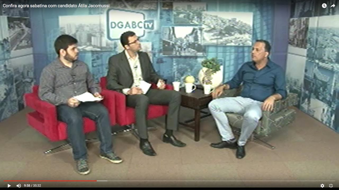 Confira agora sabatina com candidato Átila Jacomussi de Mauá