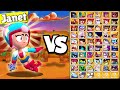 Janet VS Every Brawler !!! Janet 1v1 Stunt Show Brawl Stars