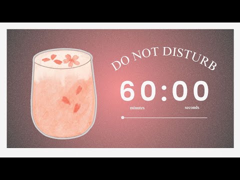 5 Hour Study With Me 🌸 Cherry Blossom Latte | 60/15 Pomodoro Timer + Ocean Sounds