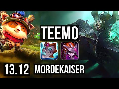 TEEMO vs MORDEKAISER (TOP) | 5.2M mastery, 2600+ games, 4/1/9 | EUW Master | 13.12
