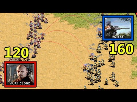 AI Control Difference - Snipers Vs Yuri - [Red Alert 2]