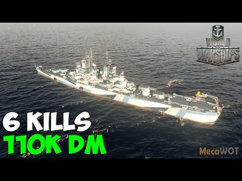World of WarShips | Cleveland | 6 KILLS | 110K Damage - Replay Gameplay 1080p 60 fps
