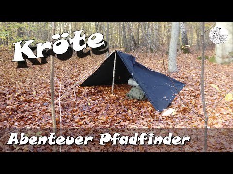 Kröte: Pfadfinder Einmann-Zelt aufbauen