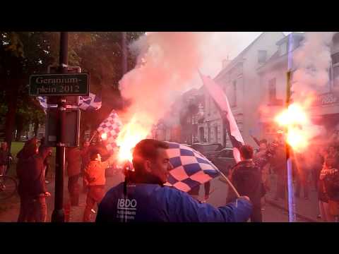 Cluzona ook in 2013-2014 kampioen. Aankomst op de Markt in Wouw.