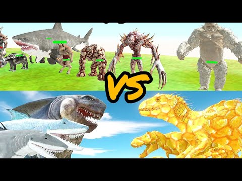 GORILLA VS SHARK FIGHT GAME PlAY VIDEO 😱ll #animalrevoltbattlesimulator #animal #arbs 