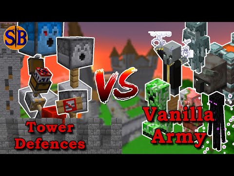 Can The Tower Defence Army Defend the castle from The Vanilla Army | Minecraft Mob Battle