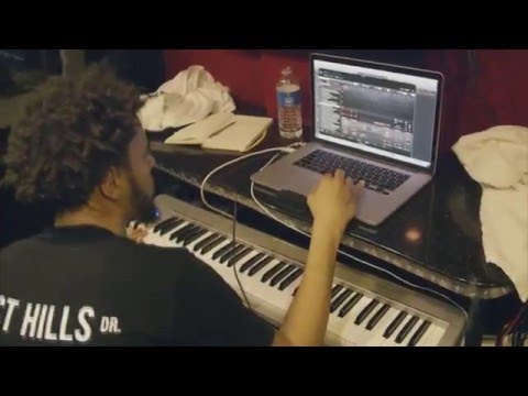J. Cole Making Beat On His Tour Bus