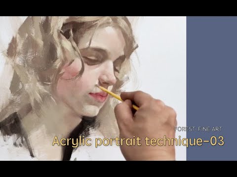【 Acrylic portrait technique 】TIME LAPSE  03 Portrait Acrylic  Painting
