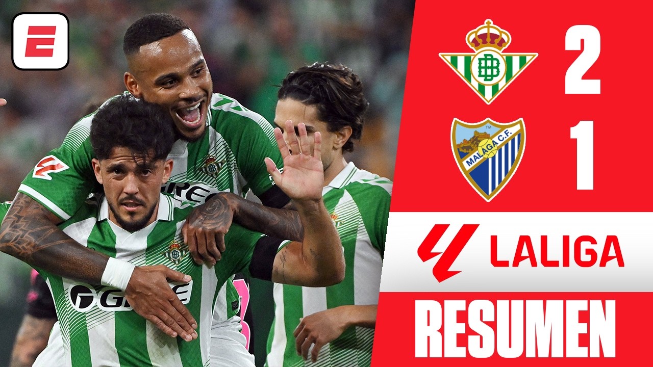 BETIS vuelve a la victoria tras vencer al MÁLAGA con goles de BARTRA y FORNALS | La Liga | Resumen