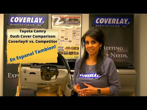 Coverlay® 2007-2011 Toyota Camry dash cover comparison. Part #11-711LL. In English and Spanish.