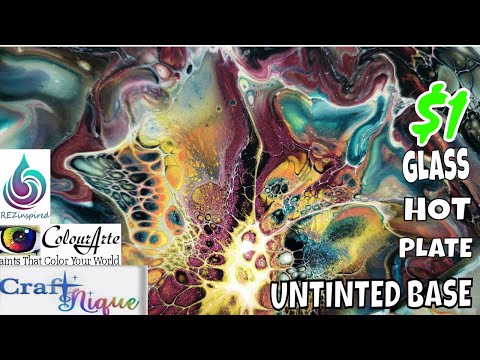 121 GLASS ART! ACRYLIC POURING SWIPE TECHNIQUE | COLOURARTE | CRAFTNIQUE | BLOOM TECHNIQUE