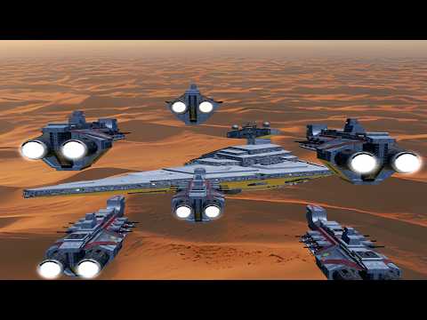 Imperial Star Destroyer vs Trireme Fleet – Star Wars Empire at War Remake Battle