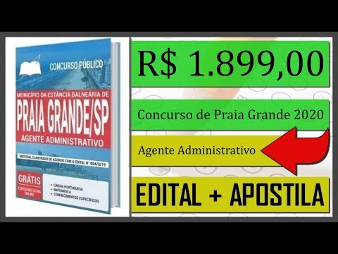 Edital Concurso Município de Praia Grande 2020 - Apostila Para Agente Administrativo