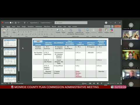 Monroe County Plan Commission Administrative Meeting, February 3, 2026