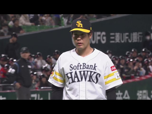 【5回表】3球三振!! ホークス・藤井皓哉 3者連続三振に抑える好投!!  2024年3月6日 福岡ソフトバンクホークス 対 東京ヤクルトスワローズ