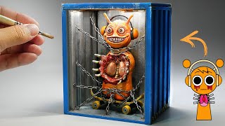 Diorama of realistic SPRUNKI in the Container